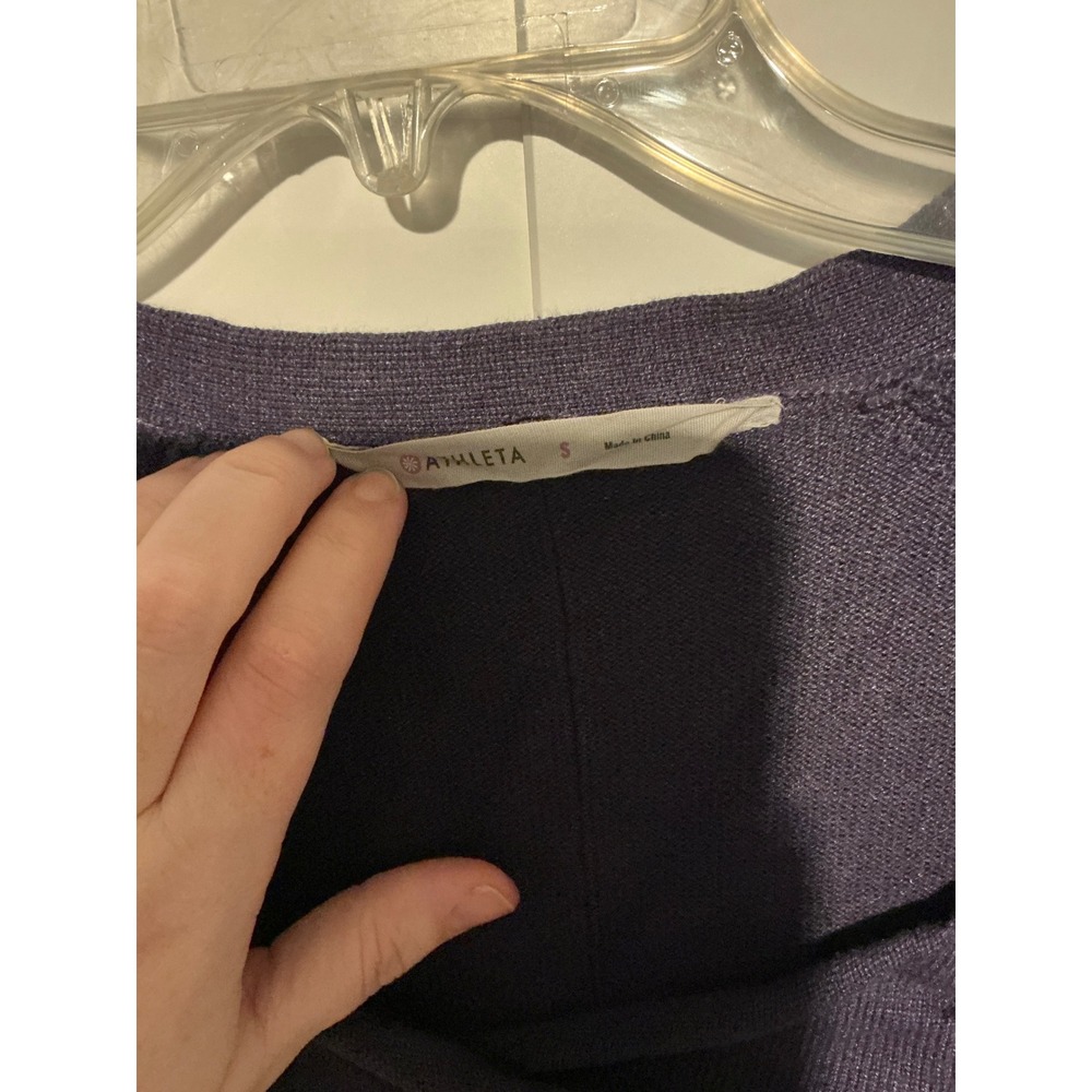Athleta Womens Dress Size S Purple Long Sleeve Ruched Cuffed Casual Knit - Picture 2 of 5
